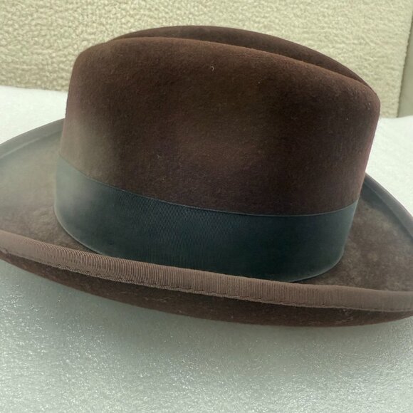 Scala Godfather Fedora Hat Wool Felt Feather Accent Brown - Picture 2 of 7